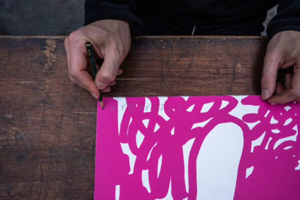 illegal-party-red-pink-stefan-marx-lithograph-artist-signature-process-detail-